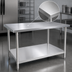 Thumbnail image #3 for John Boos Stallion 60-Inch x 24-Inch 14-Gauge 300 Series Stainless Steel Flat Top Work Table with Galvanized Base and Adjustable Undershelf