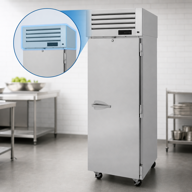 Product image #3 for Turbo Air PRO Series One-Section Reach-In Refrigerator, 25.41 Cu. Ft., Top-Mount Self-Contained, Stainless Steel, Solid Door