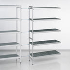 Thumbnail image #3 for Fermod Fermostock 5R59C83-E 5-Tier Add-On Polymer Shelving Unit, 83"H x 59"W x 22"D, Gray, 800 lb. per Shelf