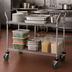 Thumbnail image #3 for Quantum 2-Shelf Gray Epoxy Antimicrobial Wire Utility Cart, 48 x 24 x 37-1/2 Inches