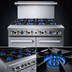 Thumbnail image #3 for CookRite 48-Inch Natural Gas Commercial Gas Range with 8 Open Burners and 2 Space Saver Ovens