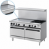 Thumbnail image #3 for Turbo Air Radiance 60-Inch Gas Restaurant Range with 48-Inch Left Griddle, 2 Open Burners, and 2 Standard Ovens