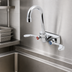 Thumbnail image #3 for Steel Works Stainless Wall Mount Gooseneck Faucet, 4-Inch Centers, 4-Inch Spout