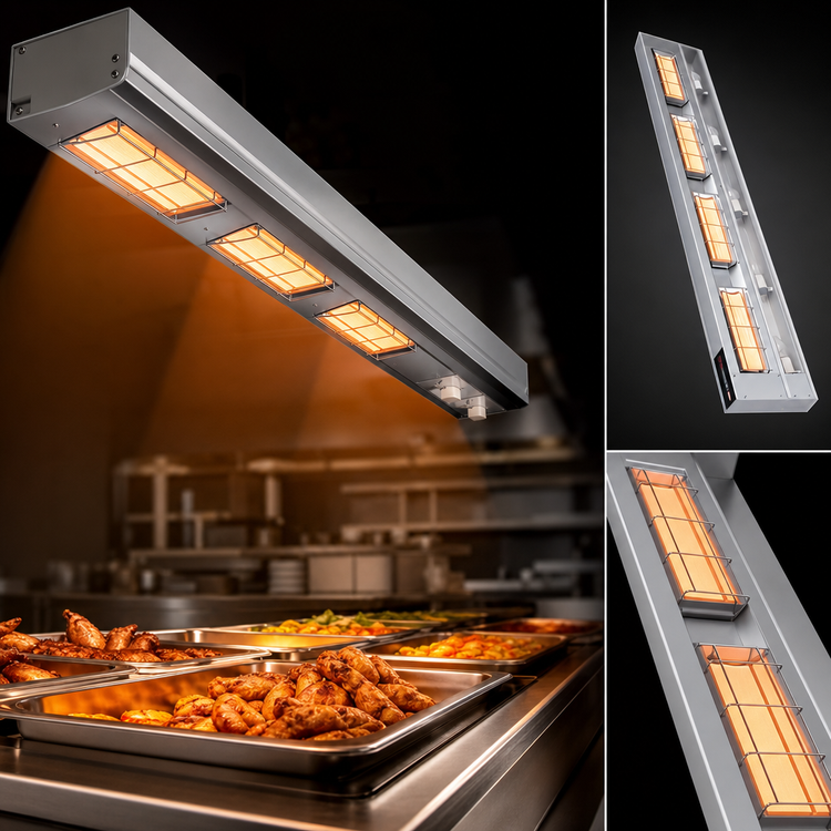 Product image #3 for Hatco Ultra-Glo 72-Inch Double Ceramic Tile Infrared Food Warmer Strip Heat Lamp
