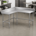Thumbnail image #3 for John Boos L-Shaped Stainless Steel Corner Work Table, 24-Inch Working Depth, 5-Inch Backsplash
