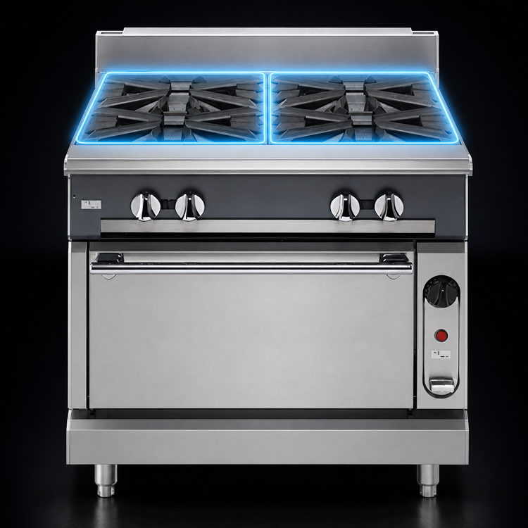 Product image #3 for Vulcan V Series 36-Inch Heavy Duty Gas Range with Two 18-Inch French Tops and Convection Oven