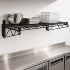 Thumbnail image #3 for Quantum WDWB2142BK Wall-Mount Cantilever Single Wire Shelf, 42"W x 21"D, Black Epoxy Antimicrobial Finish