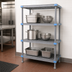 Thumbnail image #3 for Quantum Millenia Gray Polymer Stationary Starter Shelving Unit with 4 Open Grid Shelves, 36 x 24 x 62 Inches