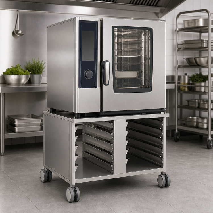 Product image #3 for RATIONAL UG II Mobile Oven Stand for SCC 61/CMP 101 Series, 14 Supporting Rails