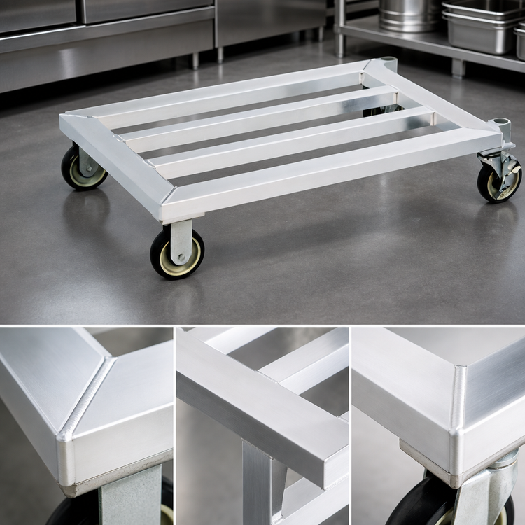 Product image #4 for New Age Mobile Tubular Aluminum Dunnage Rack, 37-3/4 Inch x 20 Inch, 1,000 lb Capacity