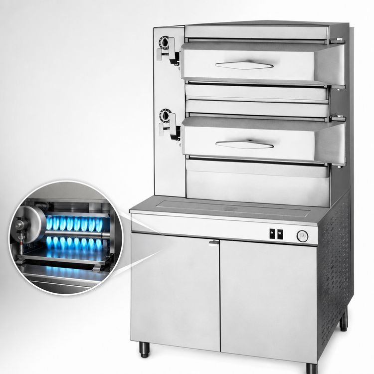 Product image #3 for Cleveland Range PGM3002 Gas Pressure Steamer, 2-Compartment, 36-Inch Cabinet Base