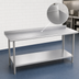 Thumbnail image #3 for Duke 72-Inch x 24-Inch 14-Gauge 300 Series Stainless Steel Work Table with 1-1/8-Inch Riser and Galvanized Undershelf