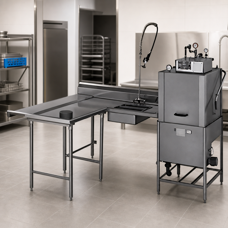 Product image #3 for Spec-Master SDTLL-84-14/3 Island Soiled Dishtable, 84" Machine-to-Corner, Left-to-Right