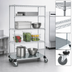 Thumbnail image #3 for Quantum Mobile Enclosure Wire Shelving Cart, 4 Shelves, Chrome-Plated Finish, 48 x 18 x 80 Inches