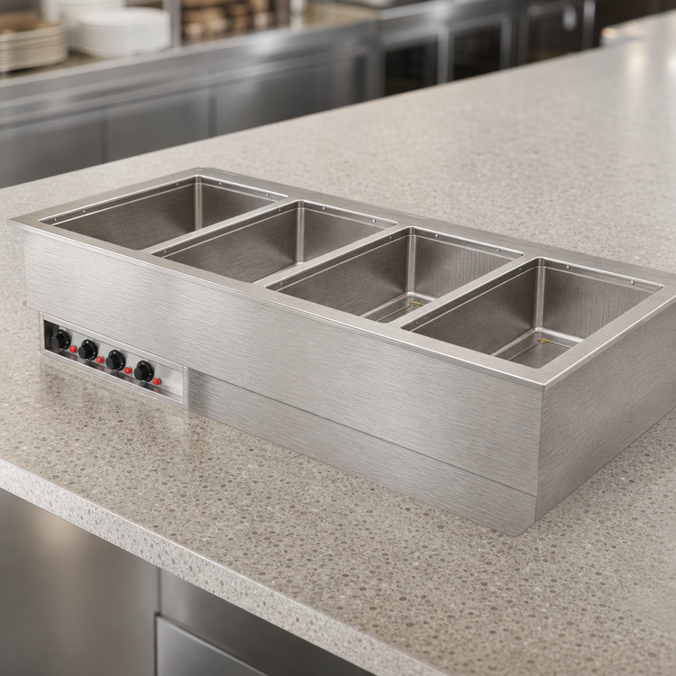 Product image #3 for Vollrath 4-Well Drop-In Electric Hot Food Well with Auto-Fill and Manifold Drain, 120V