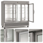 Thumbnail image #3 for Kelvinator Commercial KCHRI81R3GDR 72 Cu. Ft. Three-Section Reach-In Refrigerator with Three Hinged Glass Doors