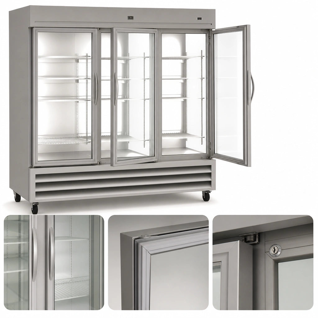 Three Hinged Glass Doors