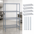 Thumbnail image #3 for Quantum WR63-1472GY Gray Epoxy Wire Shelving Starter Unit, 72"W x 14"D x 63"H, 4 Shelves, Stationary