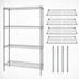 Thumbnail image #3 for Quantum Chrome-Plated 4-Shelf Stationary Wire Shelving Starter Kit, 30 x 18 x 54 Inches
