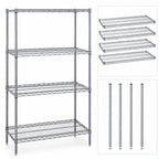 Thumbnail image #3 for Quantum WR54-2460GY 60"W x 24"D x 54"H Wire Shelving Starter Kit, 4-Shelf Stationary, Gray Epoxy Finish