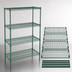 Thumbnail image #3 for Quantum Wire Shelving Starter Kit, 72W x 36D x 86H, 4-Shelf, Green Epoxy Antimicrobial Finish