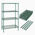 Thumbnail image #3 for Quantum 42-Inch Wide x 18-Inch Deep x 74-Inch High Wire Shelving Starter Kit with 4 Shelves, 600-800 lb. Capacity, Green Epoxy Antimicrobial Finish