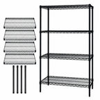 Thumbnail image #3 for Quantum WR86-1860BK Wire Shelving Starter Unit, 60"W x 18"D x 86"H, 4-Shelf Stationary, Black Epoxy Antimicrobial
