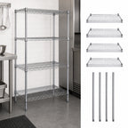 Thumbnail image #3 for Quantum WR54-1824C Chrome Wire Shelving Starter Unit, 4 Shelves, 24" W x 18" D x 54" H
