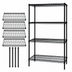 Thumbnail image #3 for Quantum Black Epoxy Antimicrobial Wire Shelving Starter Kit, 60-Inch Wide x 18-Inch Deep x 86-Inch High, 4-Shelf Stationary Unit