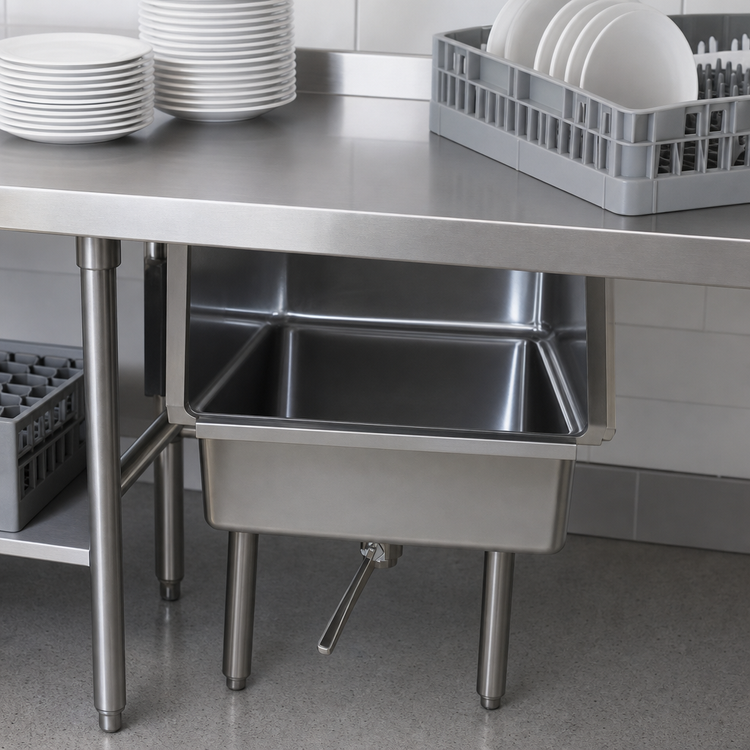 Product image #3 for Advance Tabco DTA-82 Undermount Dump Sink with 15 x 20 x 8 Inch Bowl