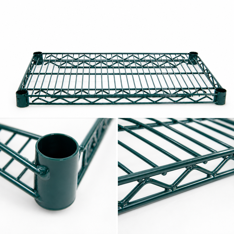 Product image #4 for Advance Tabco Special Value Series Heavy-Duty Green Epoxy-Coated Wire Shelf, 48 x 24 Inches
