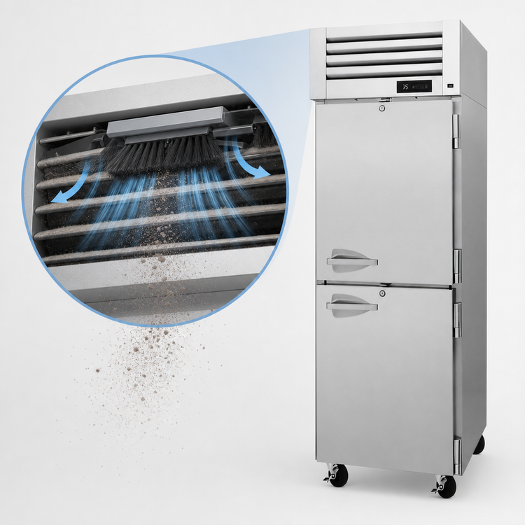 Product image #3 for Turbo Air PRO Series One-Section Reach-In Refrigerator with Half Solid Doors, Top-Mount Self-Contained, 24.76 Cu. Ft., Stainless Steel