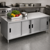 Thumbnail image #3 for 96-Inch Stainless Steel Chef Table Cabinet Base with Sliding Doors