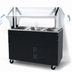 Thumbnail image #3 for Advance Tabco Mobile 3-Pan Serving Counter with Mechanically Assisted Cold Pan, Double-Sided Sneeze Guard, Stainless Steel Top, Black Vinyl Clad Exterior