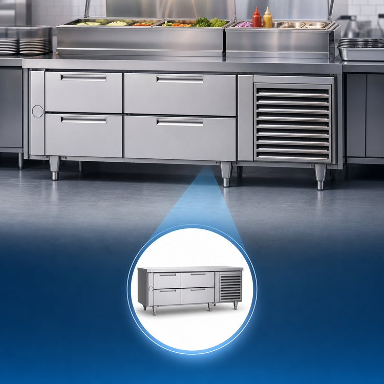 Product image #3 for Garland Polar Cuisine 78-Inch Self-Contained Freezer Drawer Base with 4 Drawers
