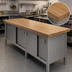 Thumbnail image #3 for John Boos Enclosed Base Wood Top Work Table with Sliding Doors, 96 x 30 Inches