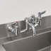 Thumbnail image #3 for T&S Brass B-0693-POL 8-Inch Wall Mount Service Sink Faucet for Mop Sinks with Vacuum Breaker and Garden Hose Outlet, Polished Chrome