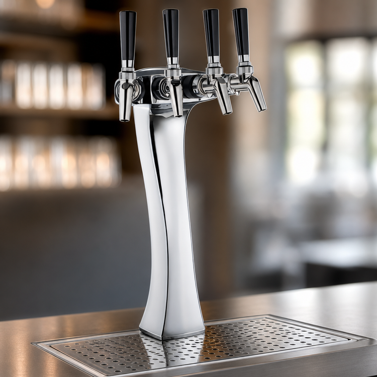 Product image #3 for Perlick Panther Style 4-Faucet Chrome Beer Dispensing Kit