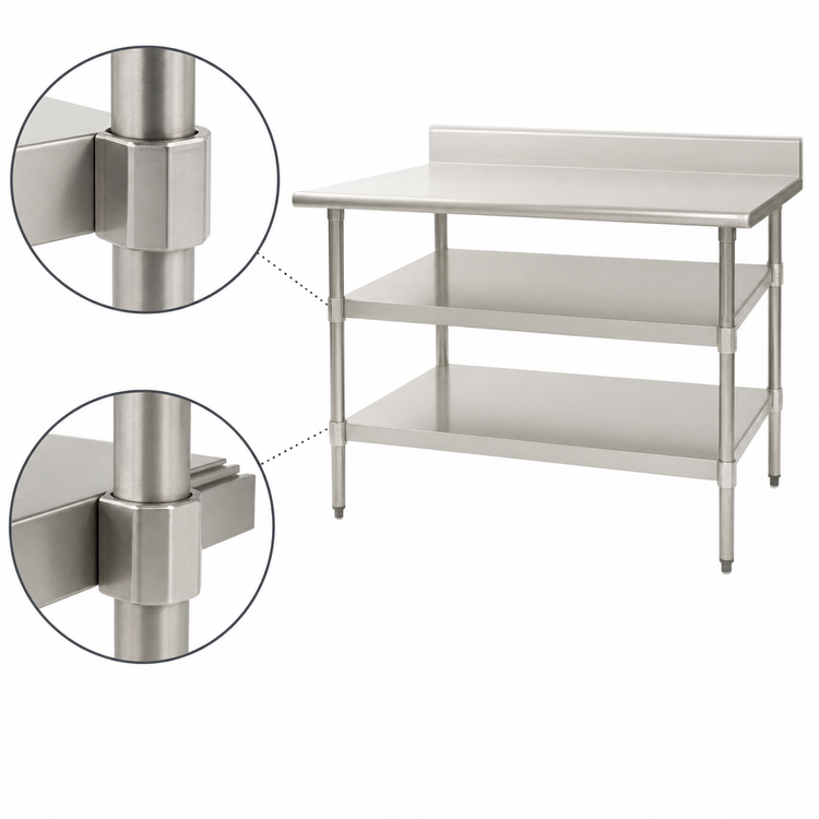 Product image #3 for Eagle Group 24" W x 30" D Adjustable 304 Stainless Steel Work Table Undershelf for Uni-Lok Hat Channel Frame