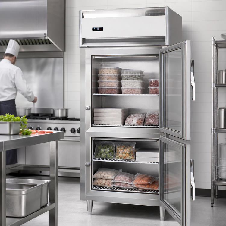 Product image #3 for Continental Refrigerator D1FENSAGDHD Designer Line One-Section Wide Reach-In Freezer with Half Glass Doors