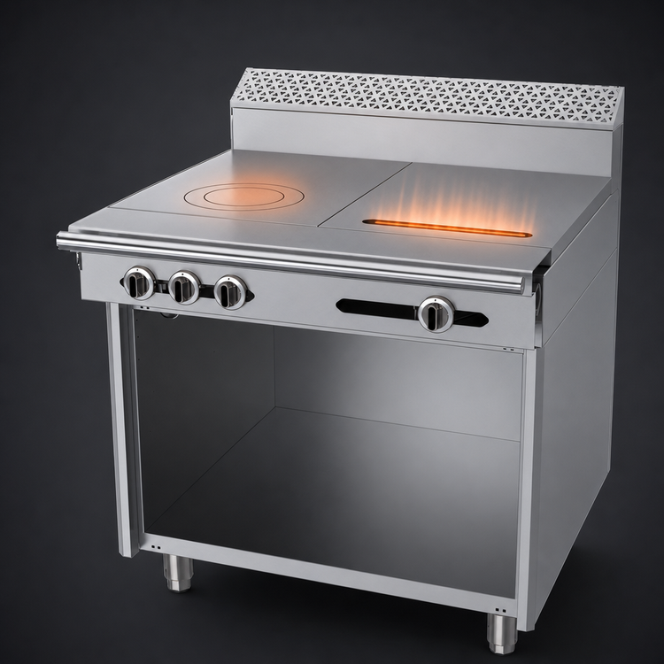 Product image #3 for Garland Cuisine Series Heavy Duty 36-Inch Gas Combination Top Range with Storage Base