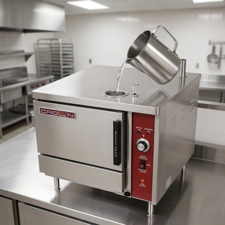 Product image #2 for Crown EPX-5 Countertop Boilerless Electric Steamer - 5 Pan Capacity