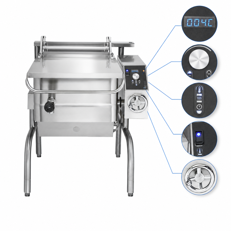 Product image #3 for Groen BPM-15EA Electric Braising Pan and Tilt Skillet, 15-Gallon, Manual Tilt, Advanced Controls