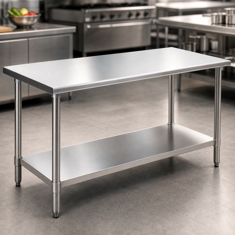 Product image #3 for Eagle Group Budget Series 30 Inch x 24 Inch 430 Stainless Steel Work Table with Adjustable Undershelf