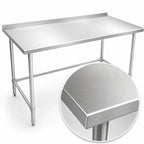 Thumbnail image #3 for John Boos Stallion ST6R1.5-30144SBK 144-Inch x 30-Inch 16-Gauge 300 Series Stainless Steel Work Table with Backsplash and Safety Edge