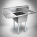Thumbnail image #3 for John Boos E-Series 1-Compartment Sink with Dual Drainboards, 18-Gauge 300 Series Stainless Steel, Galvanized Legs
