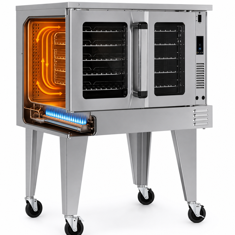 Product image #3 for Southbend Platinum Single Deck Bakery-Depth Gas Convection Oven with Touch Controls and Dependent Doors