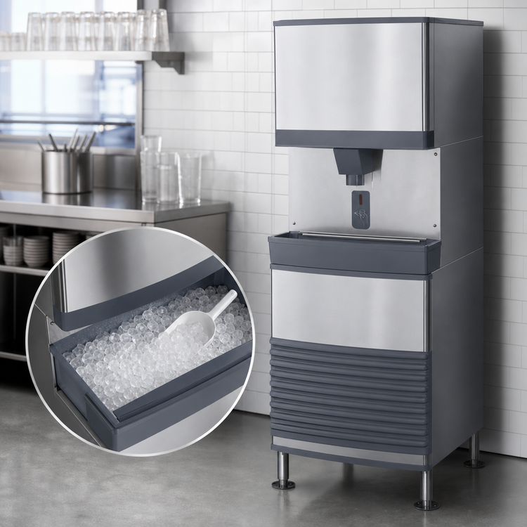 Product image #3 for Follett Symphony Plus 110FB414A-SI Freestanding Air-Cooled Ice-Only Dispenser with SensorSAFE