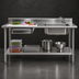 Thumbnail image #3 for Eagle Group Spec-Master Stainless Steel Prep Table With Right-Side Sink, Left-Side Drawer, Cutting Board, and Undershelf, 96-Inch W x 30-Inch D