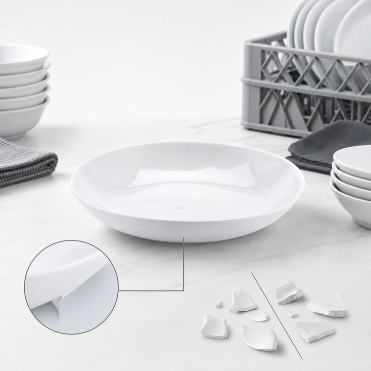 Product image #3 for American Metalcraft Crave Collection Cloud Melamine Serving Bowl, 95 oz., 13-1/2 Inch Round